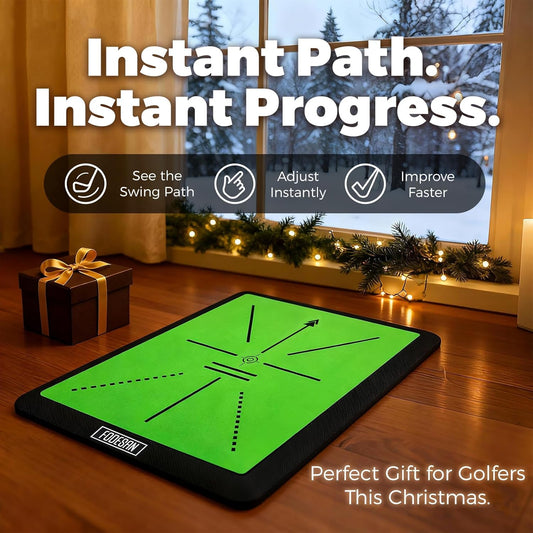 Golf Hitting Mat – Practice Mat with Swing Path Feedback & Impact Detection – Indoor/Outdoor Use – Golf Swing Trainer for Home Training – Great for Dad, Golf Lovers & Beginners