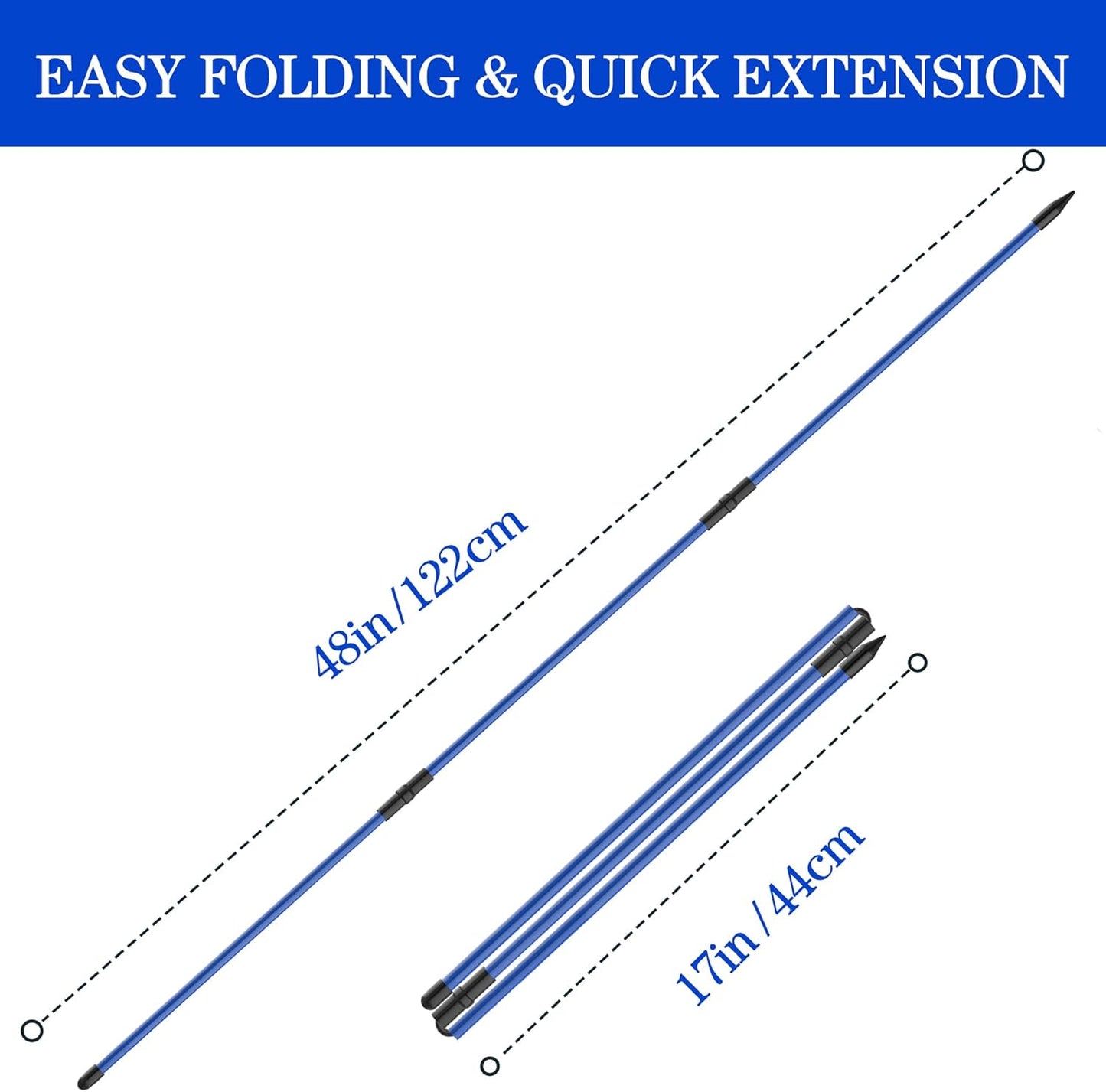 Upgrade Your Golf Game: 48" Collapsible Alignment Sticks - 2 Pack Training Aid for Perfect Aiming and Putting, Includes Clear Tube Case
