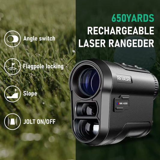 Golf Rangefinder Rechargeable Distance Meter with Slope Switch and Flag Lock Vibration for Golfing Promotion and Hunting
