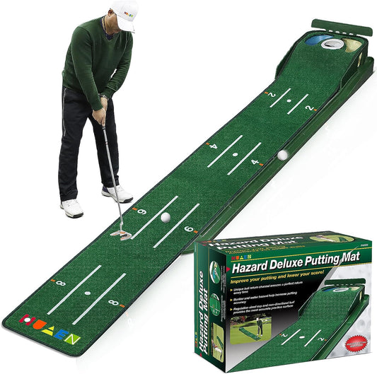Indoor Golf Putting Green with Ball Return - Perfect Practice Mat for Home or Office, Ideal Golf Gifts for Men!