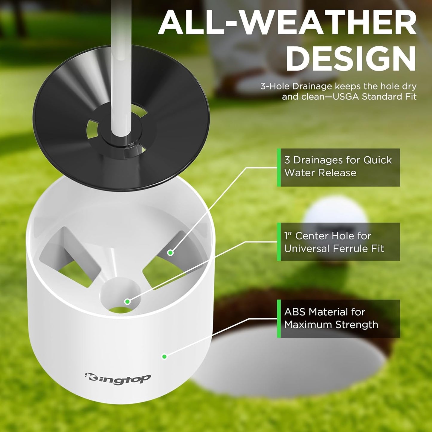 Golf Hole Cup – Fit PGA/USGA Regulations, Golf Accessories for Backyard Practice Putting Green, 4 Inches and 6 Inches Available