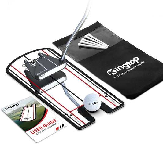 Golf Putting Mirror - Alignment Putting Training Aids for Consistency & Accuracy - Ideal for Indoor | Outdoor Practice, with Carry Bag and Golf Tees