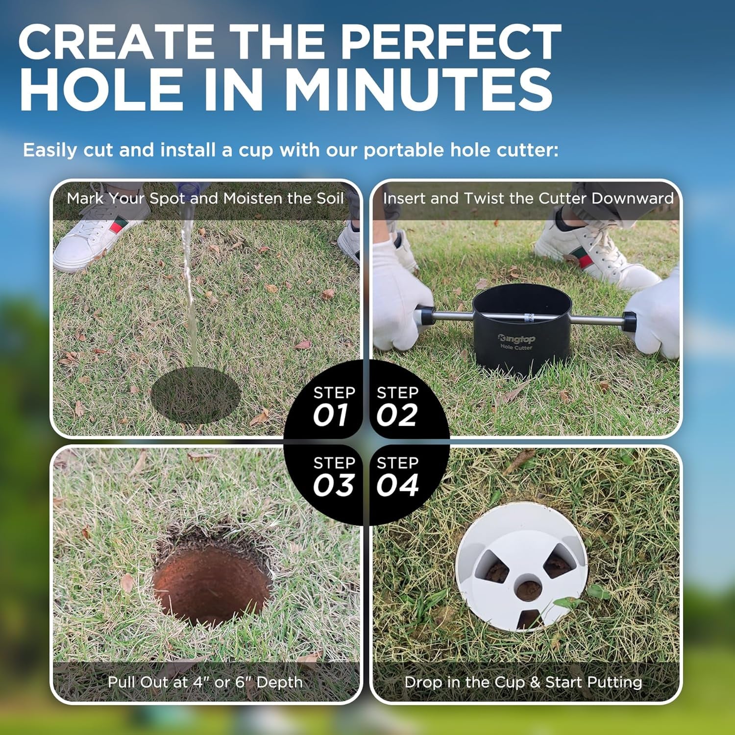 Golf Hole Cup – Fit PGA/USGA Regulations, Golf Accessories for Backyard Practice Putting Green, 4 Inches and 6 Inches Available